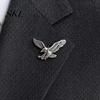 Eagle Brooch Men Brooch, Design Lapel Pin with Invisible Buckle, Wings Claw Three-dimensional Metal Badge for Suits Shirts Coats Ties Business Casual
