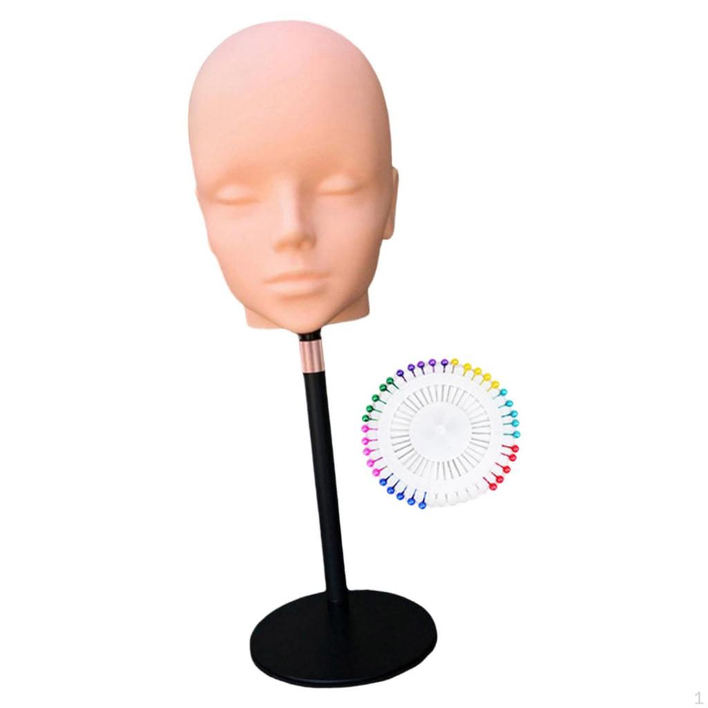 Bald Mannequin Head Adjustable Stand Gifts Lightweight Realistic Sturdy Wig Making Multifunctional