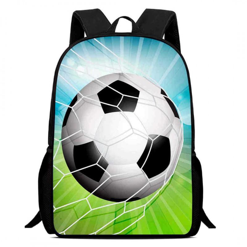 Kids Soccer Backpack Elementary School Students Large Capacity Lightweight Anti-Shock Ergonomic Design With Cartoon Print