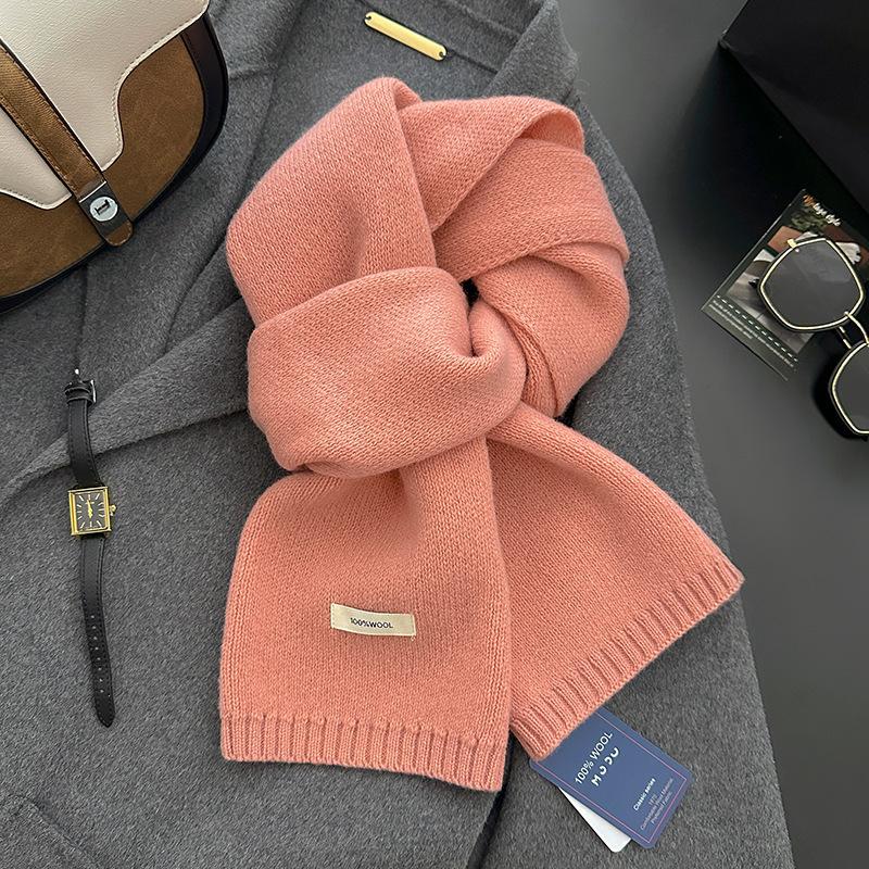 18-color scarf women's winter high-end soft waxy season warm thickened knitted wool couple scarf Korean
