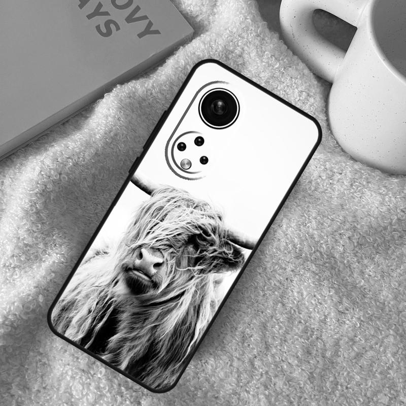 Cute Highland Cow Funda For Huawei P20 P30 P40 P60 Pro P Smart Nova 9 5T Honor Magic5 Lite X8 X9 a 50 70 Case