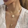 Long Tassel Eyecatching Heart Shaped Pendant Necklace For Women In Gold Elegant