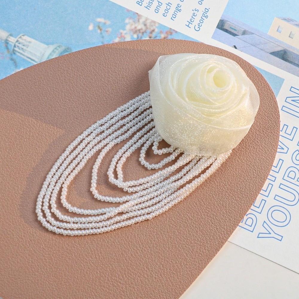 Mesh Chest Flower Handmade Clothing Patches Retro Organza Rose Flower  Hair Clip Accessories
