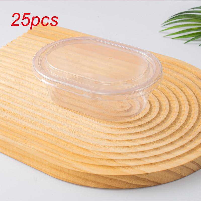 25pcs Disposable Transparent Plastic Box For Fruit Cake Packaging Box Baking Cake Boxs Household Refrigerator Storage Boxs