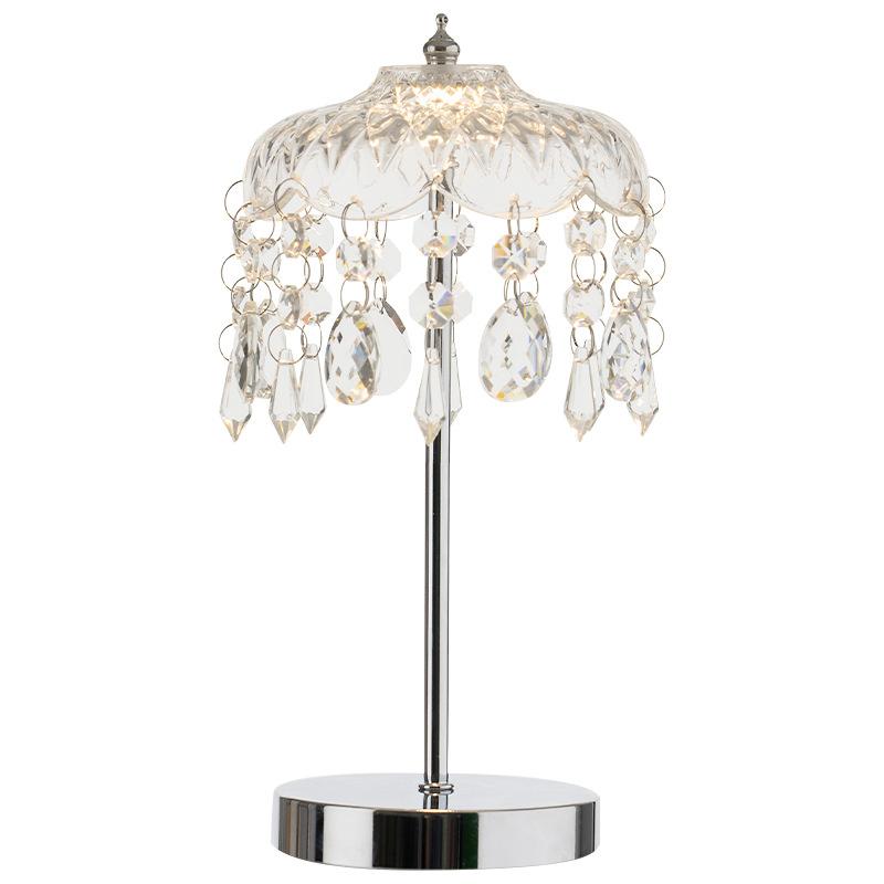 Modern Dimmable Crystal Table Lamp - USB-Powered Night Light with Polished Art Shade, Perfect for Bedroom To Bar