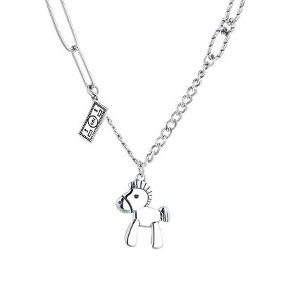 S925 Sterling Silver Immediately Rich Small Trojan Necklace Ins Trendy Design Clavicle Chain