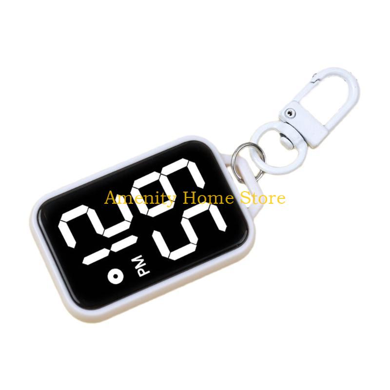 F26C Portable Keychain Electronic Clock For School Exams Miniature Digital Pocket Watch With Durability Plastic Construction