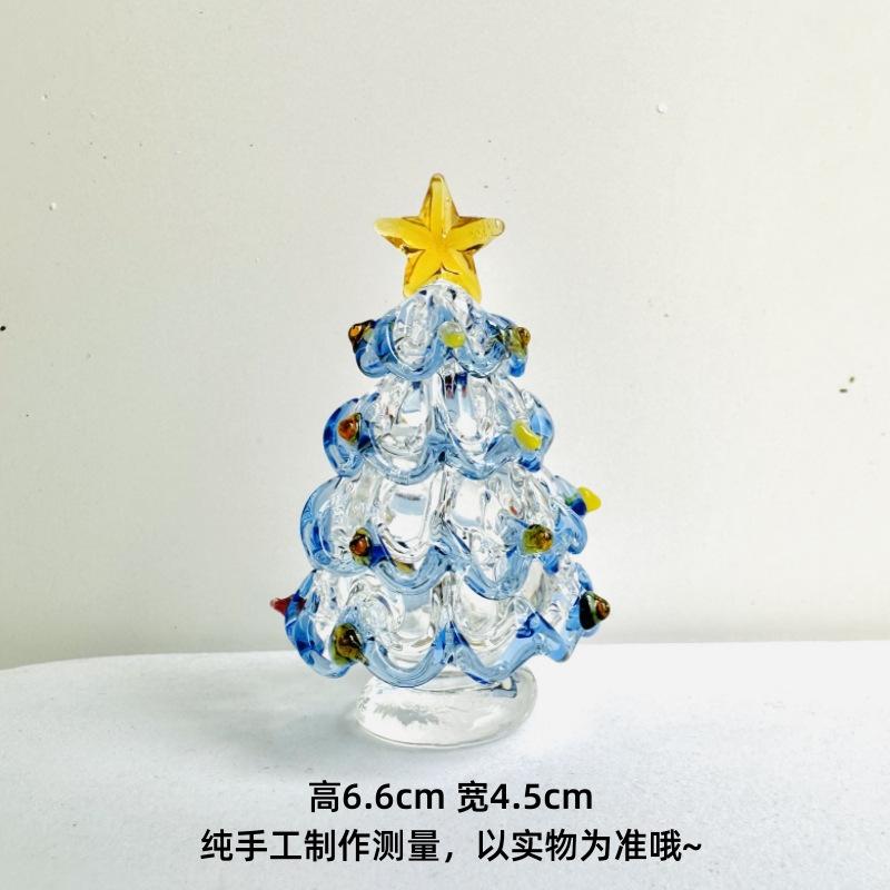 

Glass Snow Landscape Solid Christmas Tree Craft Ornament Christmas Gift Creative Children s Gift Decoration синій