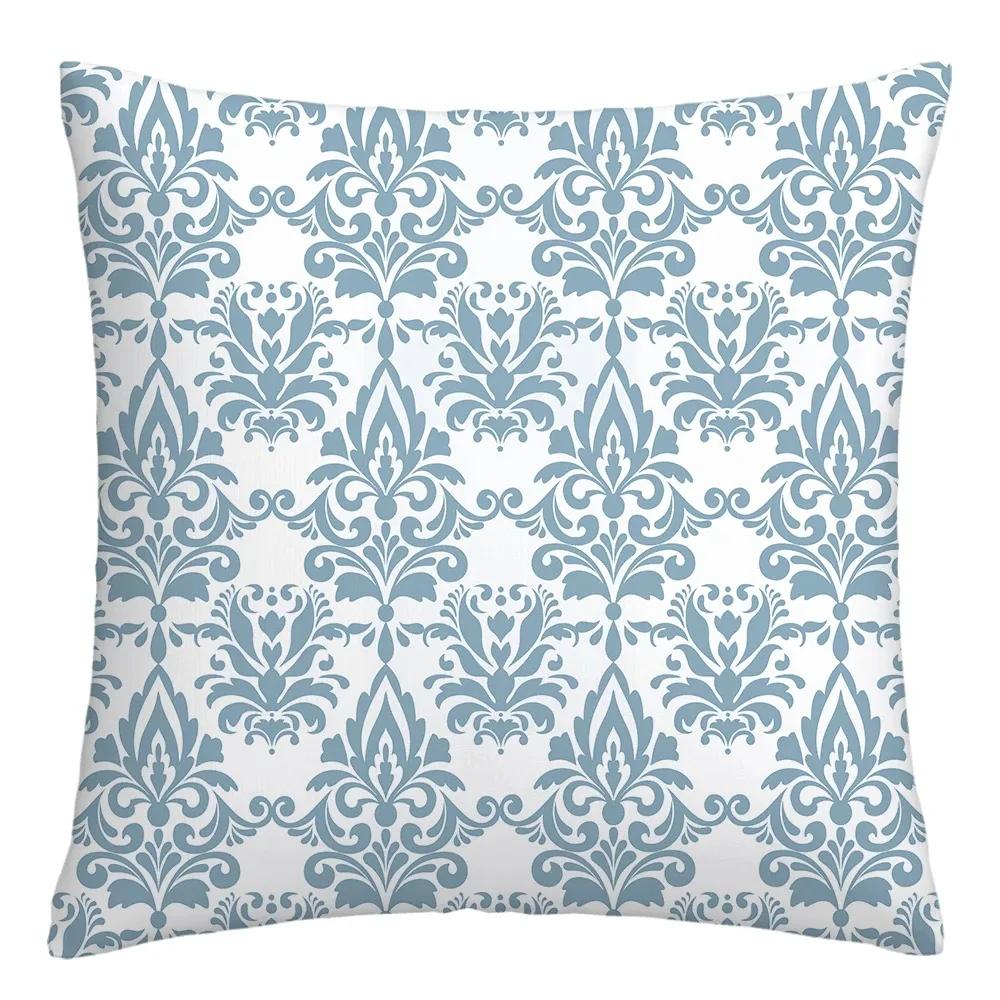 Blue and White Geometric Decorative Pillowcase Living Room Office Home Pillowcase Car Ornaments Ideal Gift