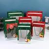Sacs Cadeaux Fenêtre Transparente Noël Dorure à Chaud Sac Cadeau Porté à la Main pour Nuit Paisible Emballage Cadeau Xmas Adornos Navidad 2026