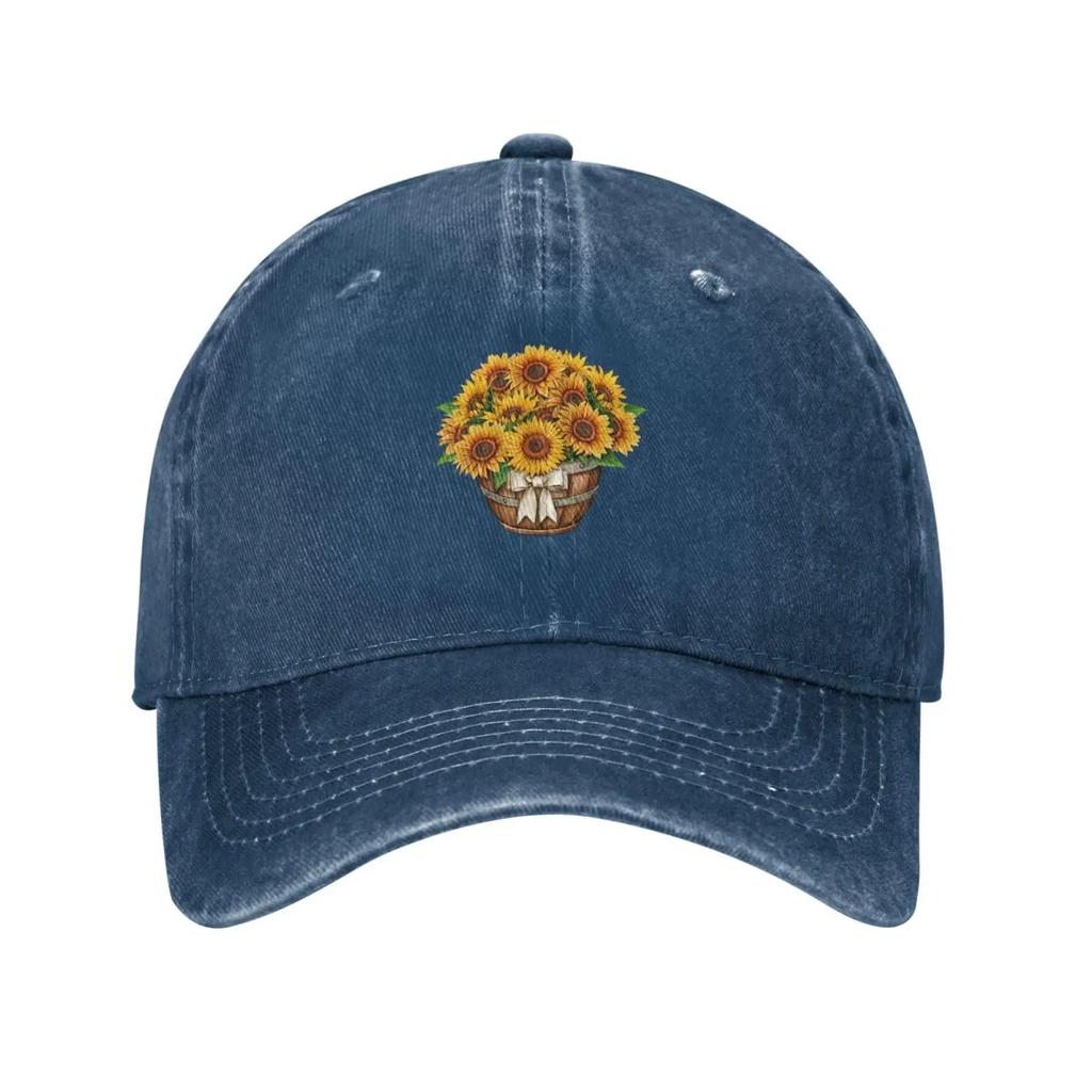 Watercolor Sunflower Baseball Cap for Men Women Vintage Trucker Hat Golf Hats Dad Caps