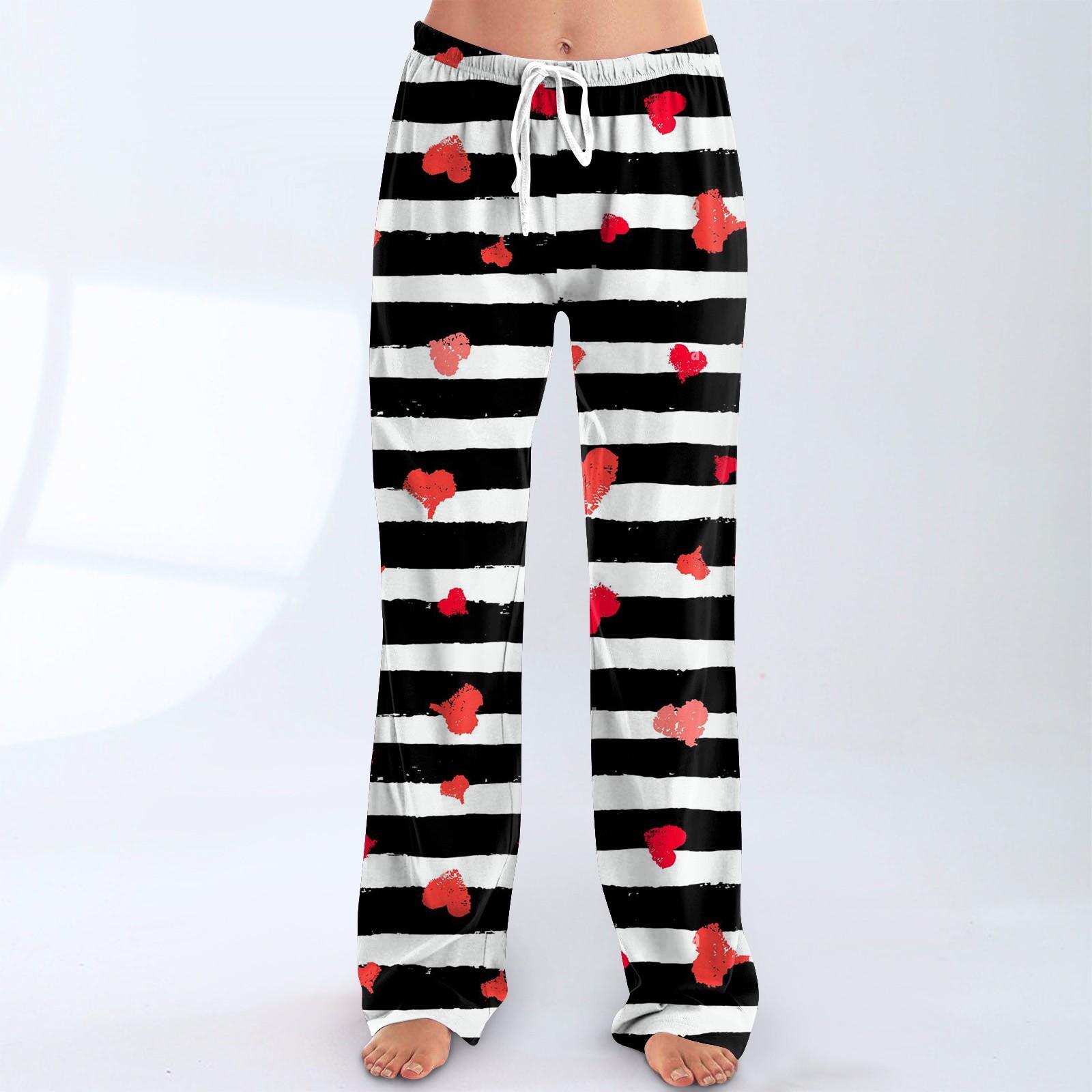 

Женские пижамные штаны, одежда для сна, повседневные брюки с эластичной резинкой на талии, удобные прямые свободные брюки для йоги XXXL чёрный