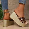 Fashion Summer Women's Wedge Slippers Leopard Print women Platform flip flops Outdoor Leisure Large Size chanclas de mujer pantuflas
