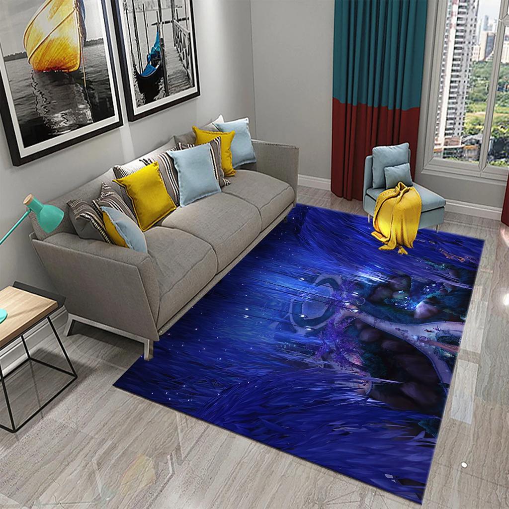 Colorful Magic Forest Flower Carpet Psychedelic and Dream Forest with Animal Living Room Bedroom Bathroom Entrance Non-Slip Rugs
