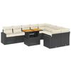 VidaXL Salon de Jardin avec Coussins 10 pcs, Canapés de Terrasse, Ensemble de Meubles de Patio, Mobilier d'Extérieur, Noir 3271469