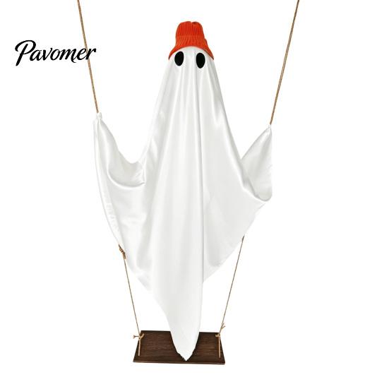Ornements fantômes lumineux pour porche Décorations d'Halloween Extérieur Intérieur, Étanche IP44 Lumineux Suspendu Balançoire Décoration Mignonne, Accessoires de Fête DIY
