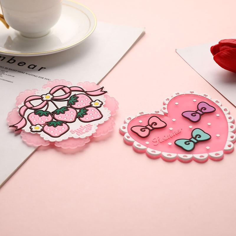 Cartoon Silicone Drink Coasters Cup Pads Mats Tableware Kitchen Insulation Pad