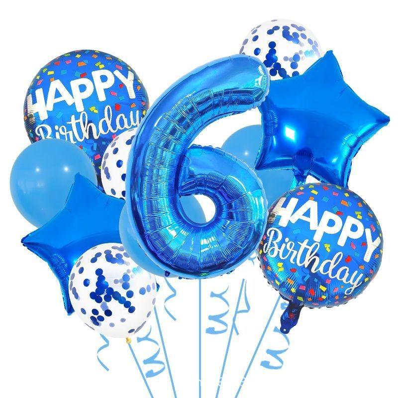 32" Blue Star Aluminum Foil Balloon Set for Birthday Party Decor