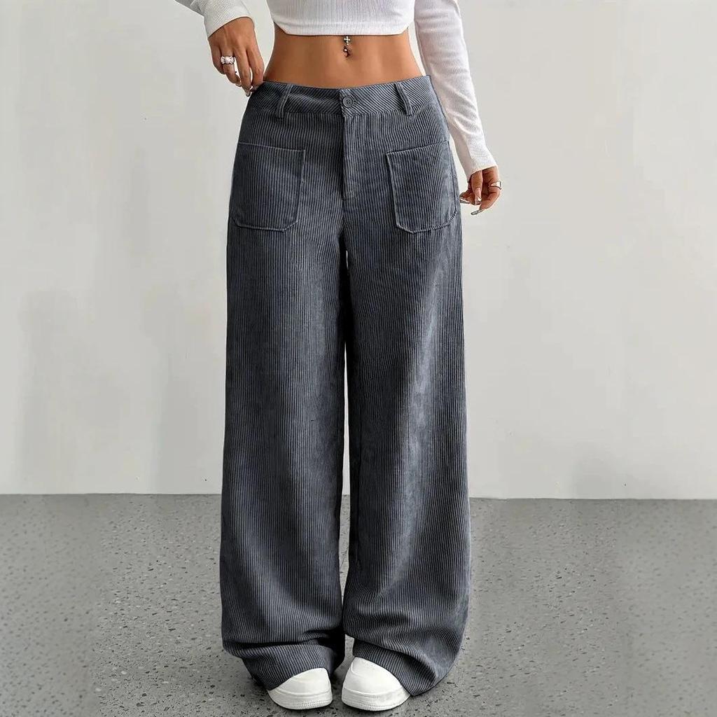 Europäisch Amerikanische Lockere Weitbeinige Damen Freizeithose mit Taschen