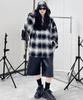 WEGO Figments Distressed Hooded Check Long Sleeve Size Black Shirt, Streetwear, Shirt, Gift, Women's, F,