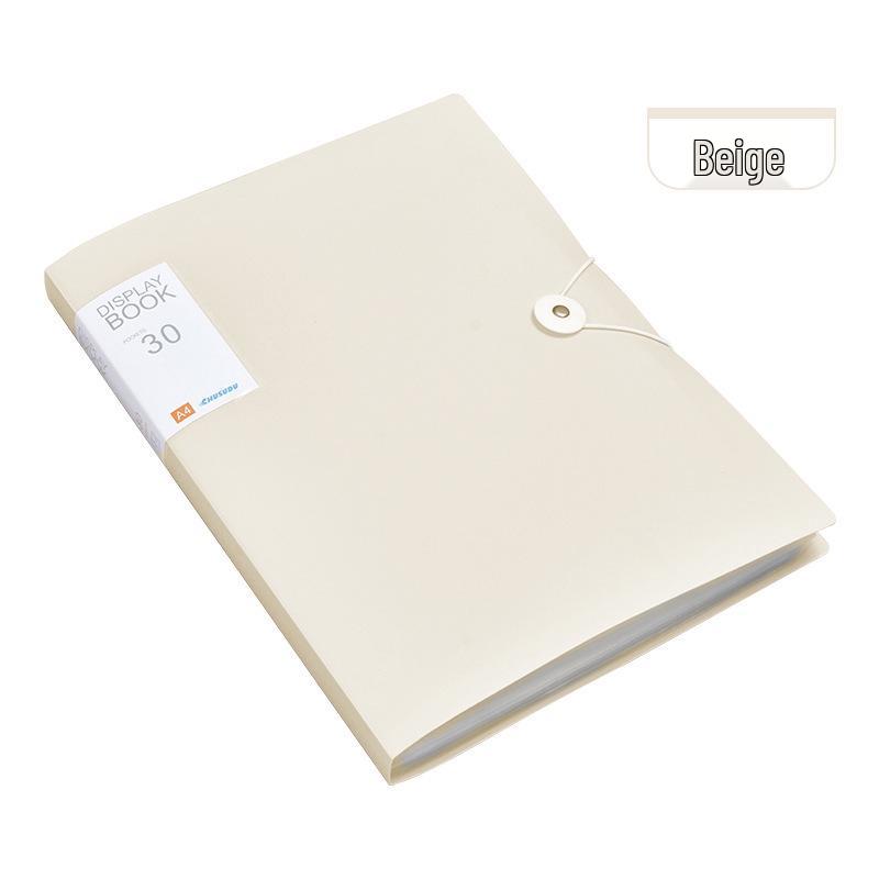 A4 Multi-Layer Transparent Data Book File Bag with String Tie and Clipboard Storage