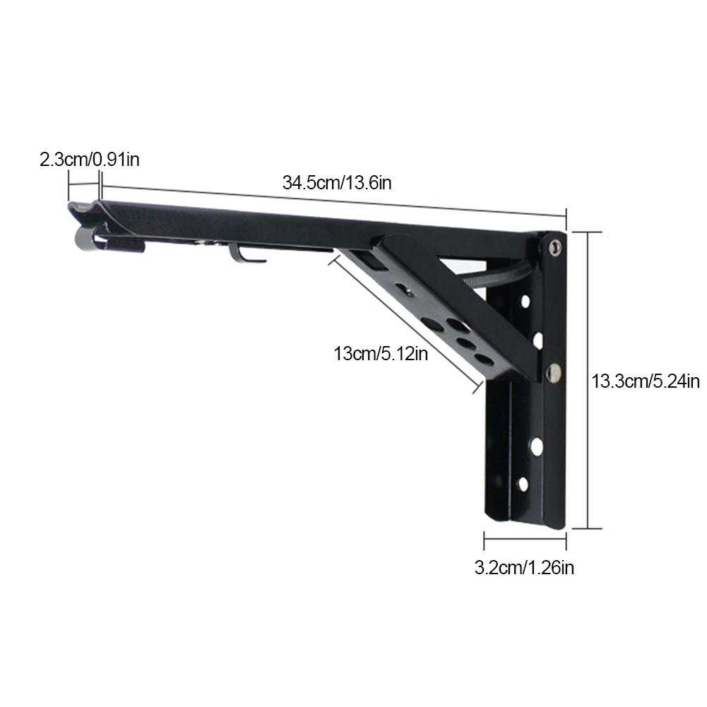 8/10/12/14Inch Triangle Folding Angle Bracket Adjustable Wall Mounted Shelf Brackets Heavy Duty Metal Collapsible Shelf Bracket