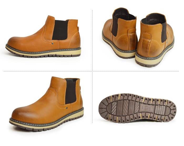 Liberto Edwin Waterproof Rain Boots with Side Short Chukka Work Size Men's Gore, Boots, Boots, Boots, Formal, Camel, L50498, 26.5cm