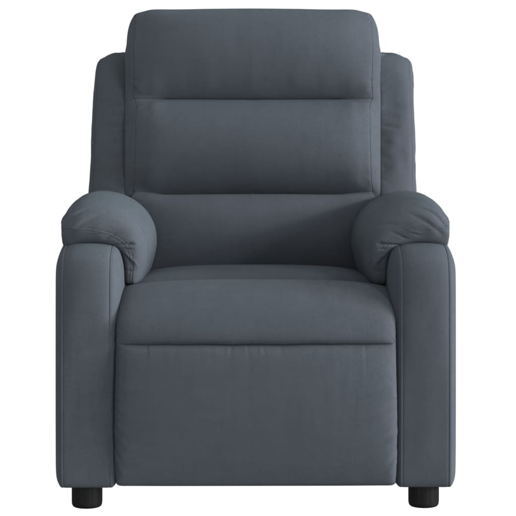 Massage Relax Chair Dark Gray Velvet