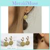 European Style Trendy Exaggerated Gold Plated Round Smiley Earrings Face