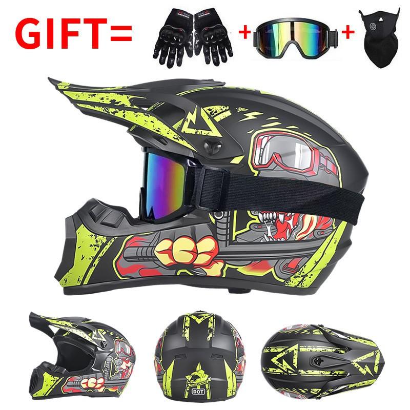 Full Face Motorcycle Helmet Off-Road ATV Dirt Bike Mountain Downhill Karting Safety Protection