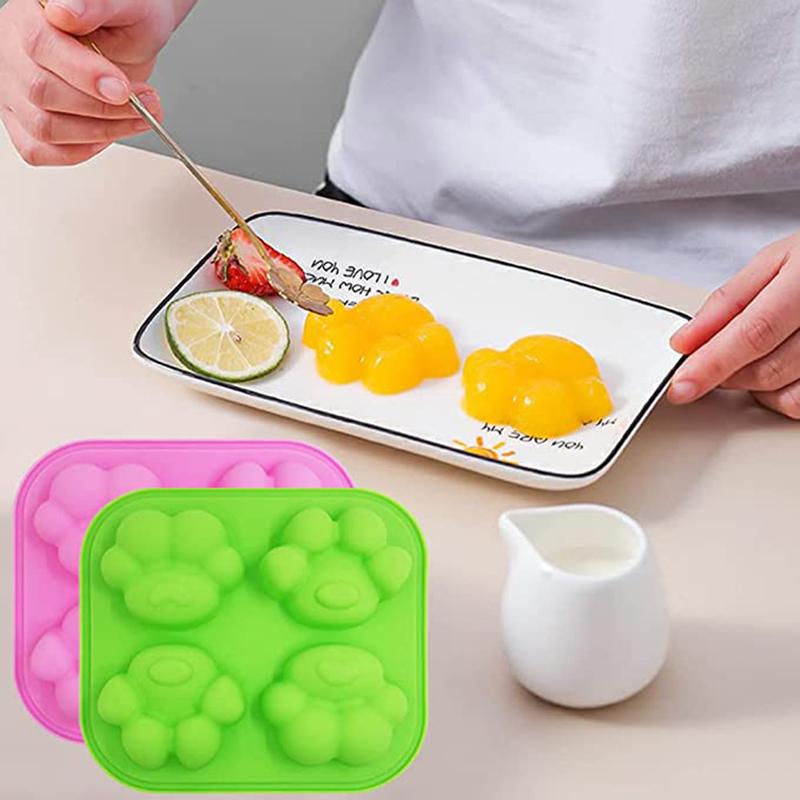 Dog Paw Bone Mold Pet Frozen Treats Silicone Mould Puppy Cat Print Treat Moldes De Silicona Baking Accessories Cupcake Topper