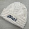 Stickman Embroidered Knit Beanie for Women, Autumn Winter Trendy Cold Hat, Slim Face, Versatile Warm Pile Wool Hat, Fits Big Head Circumference