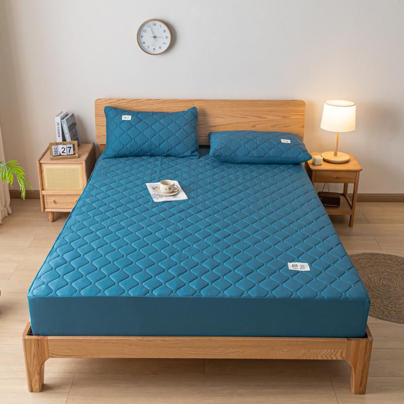 

100% водонепроницаемый чехол для матраса, стеганая простыня на резинке, защитный чехол для матраса, нескользящий мягкий чехол для односпальной кровати, двуспальной кровати размера Queen King 2xPillowcase 48x74cm