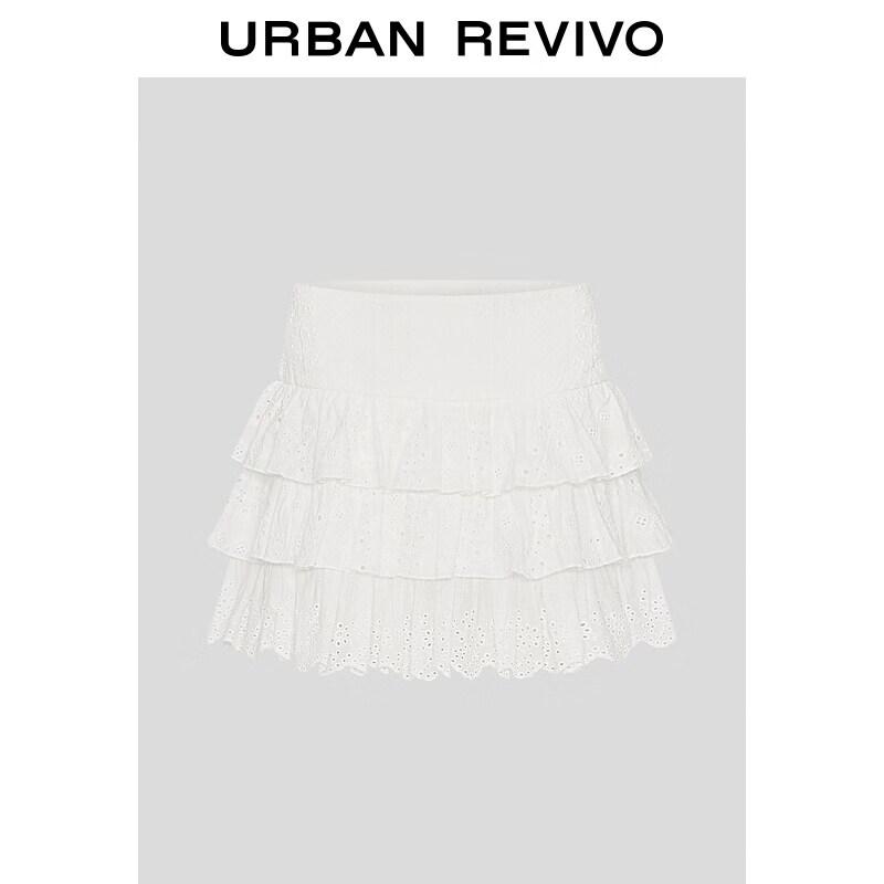 UR2026 Women s Embroidered Tiered Mini Skirt L