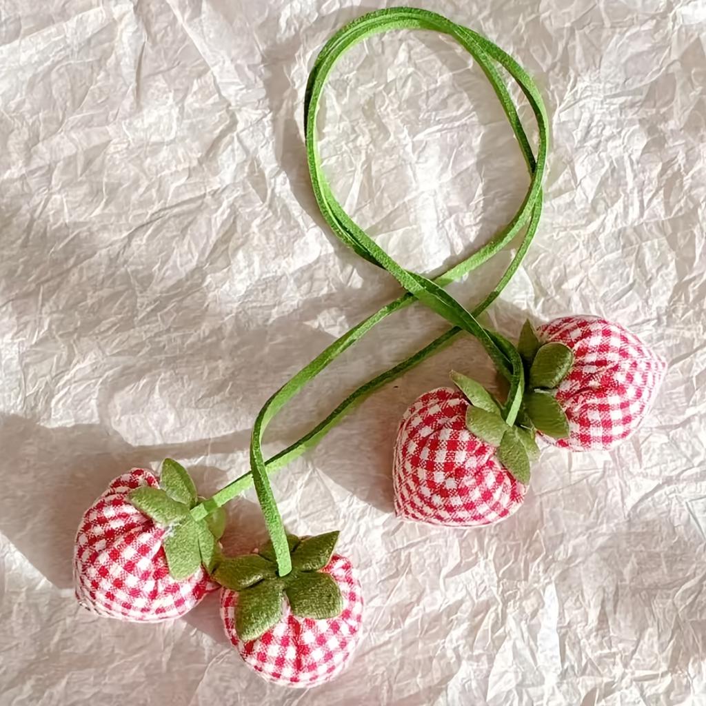 2 Pcs/1 Pcs Pastoral Style Strawberry-Shaped Decorative Curtain Tiebacks, Cute Strawberry Accessory Cords For Sheer Curtains, Door