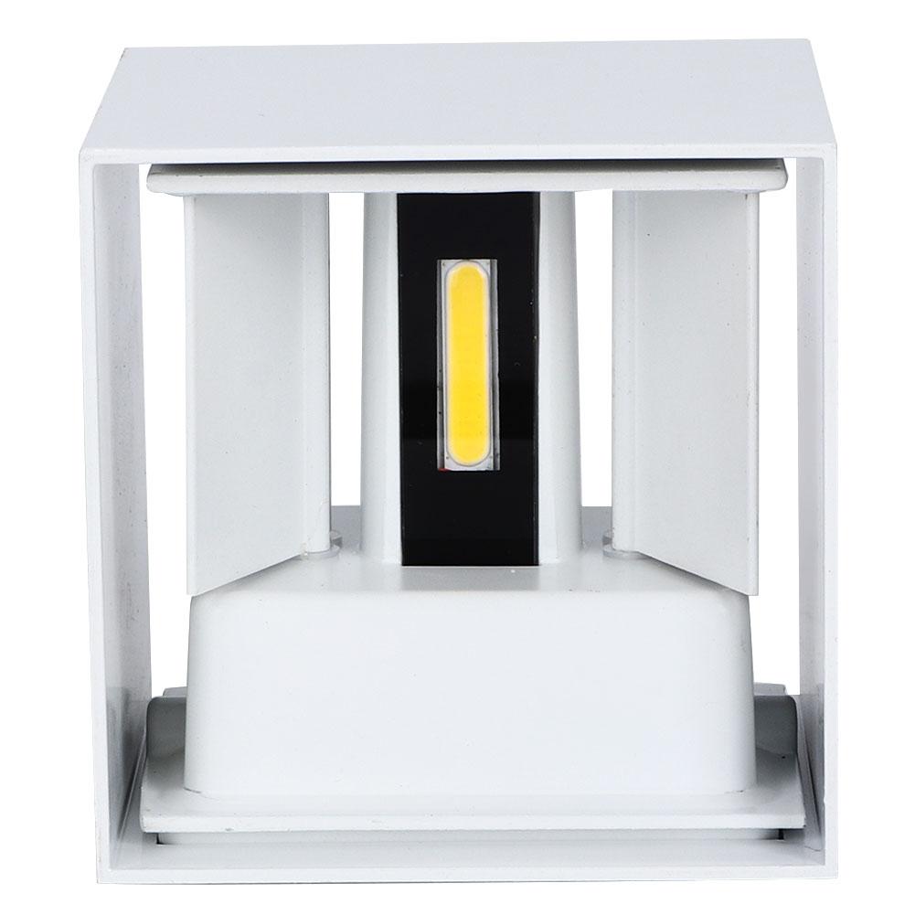 85 265V 3000 3200K Waterproof Outdoor Led Wall Lamp Square Aluminium Dimmable Light(White 6W)