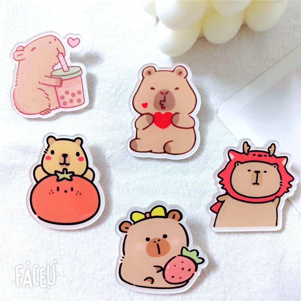 Cartoon Capybara Brooch Animals Cute Bag Pin Fashion Capybara Acrylic Badge