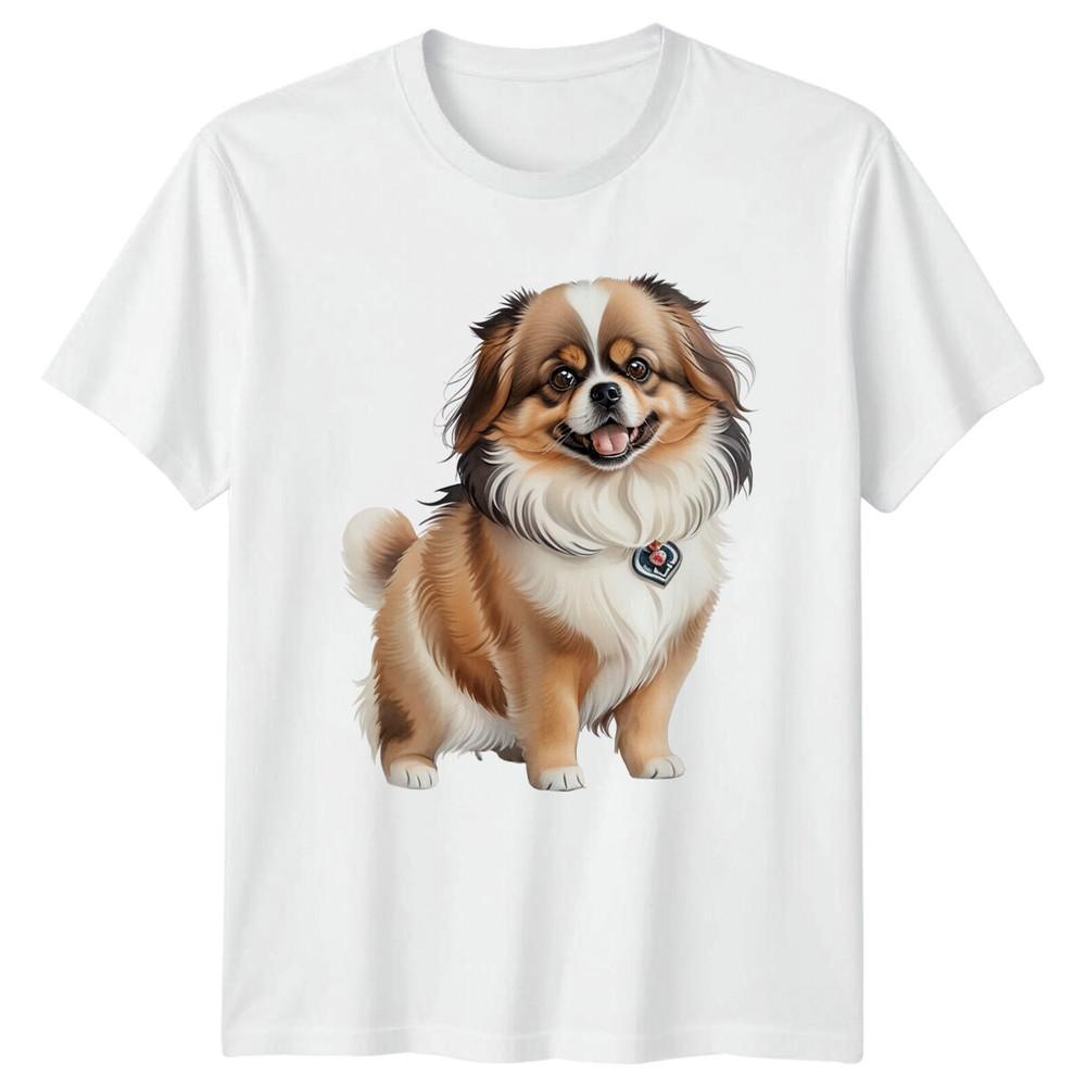 Cute Pekingese Dog Portrait TShirt Stylish Dog Lover Tee S
