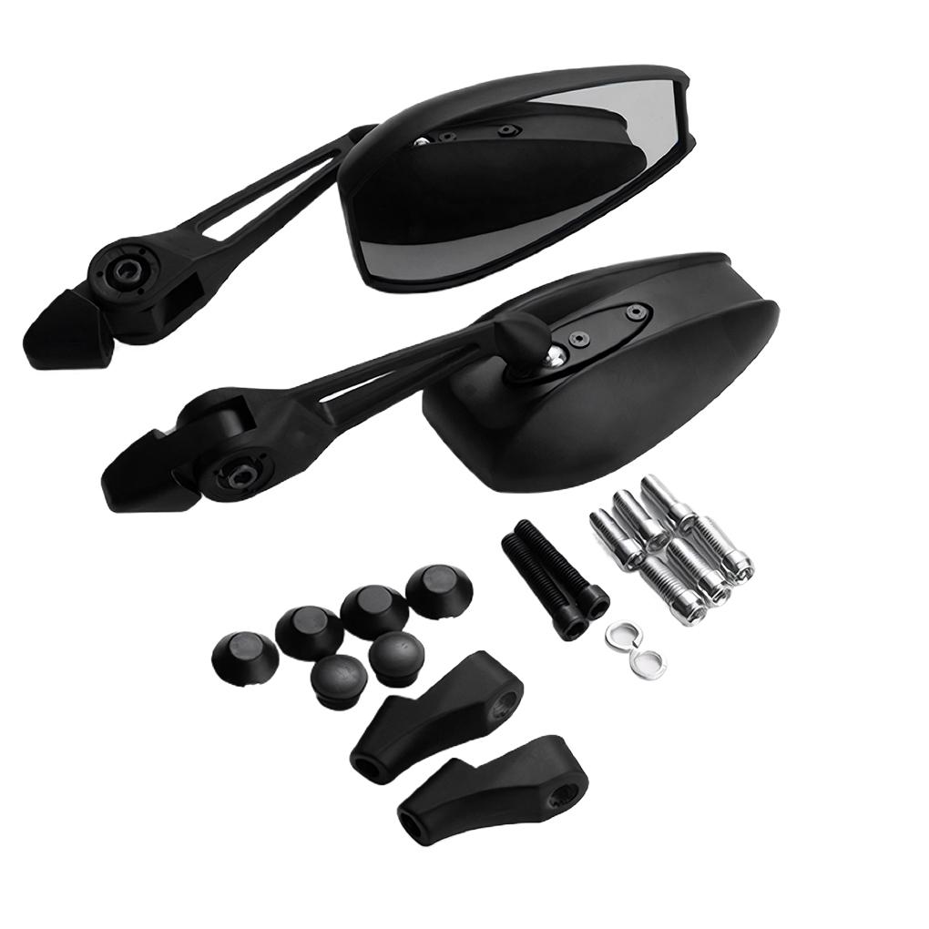 1Pair Universial Motorcycle Mirror Scooter E-Bike Rearview Mirrors Electromobile Back Side Mirror With Anti-glare Glass Lens