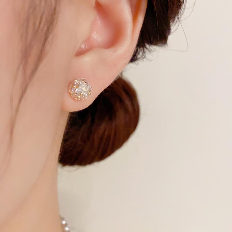 Elegant Mini Zircon Ball Stud Earrings Set Sweet Chic Tiny Dangle Earring Women Daily Wear Party Gift