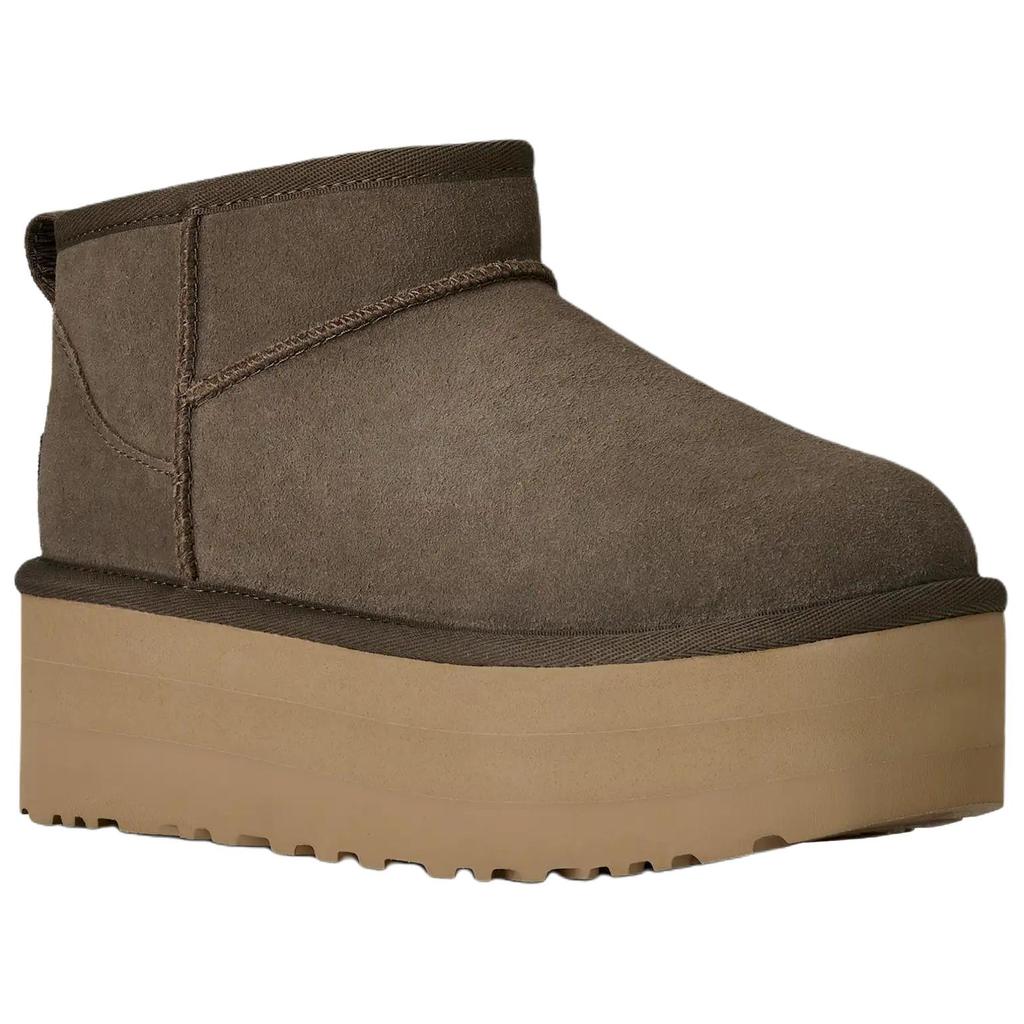 UGG Classic Ultra Mini Platform Suede Warm Versatile Slip-On Snow Boots Women boots Brown 1135092-DDRG