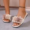 Große blumenförmige flache Schuhe Hausschuhe Damen Freizeitschuhe Strand-Flip-Flops