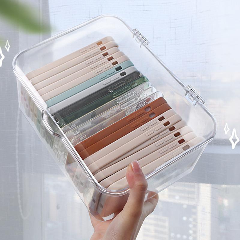 Transparent Acrylic Cosmetics Storage Box Waterproof Dustproof With Lid Jewelry Make Up Organizer For Home Desktop Storage Box