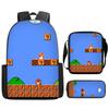 Student Schoolbag Three-Piece Set, Animation Cartoon Backpack, Shoulder Bag, Pencil Case.