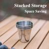 4Pcs/Set Portable Stainless Steel Camping Cup Outdoor Practical Travel Stainless Steel Cups with Bag Wine Glasses Tea Mug