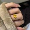 Antique Gold Craftsmanship Frosted Floral Rings for Women Simple Luxurious Fashionable Rose Ring Adjustable Party Jewelry Gift