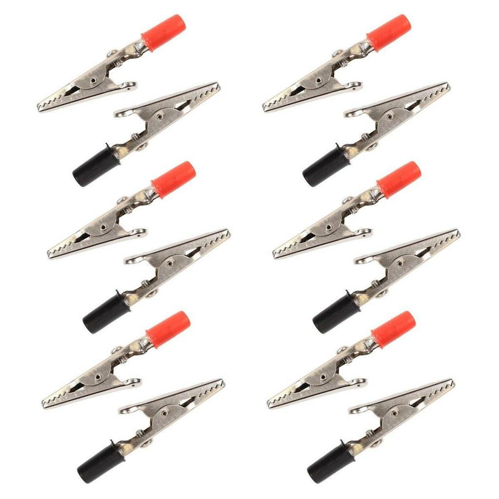 12x CROCODILE  For Alligator CLIPS SHOCKPROOF Insulated Electrical Croc Battery