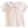 DAVE&BELLA Girls' Floral Print Polo T-Shirt