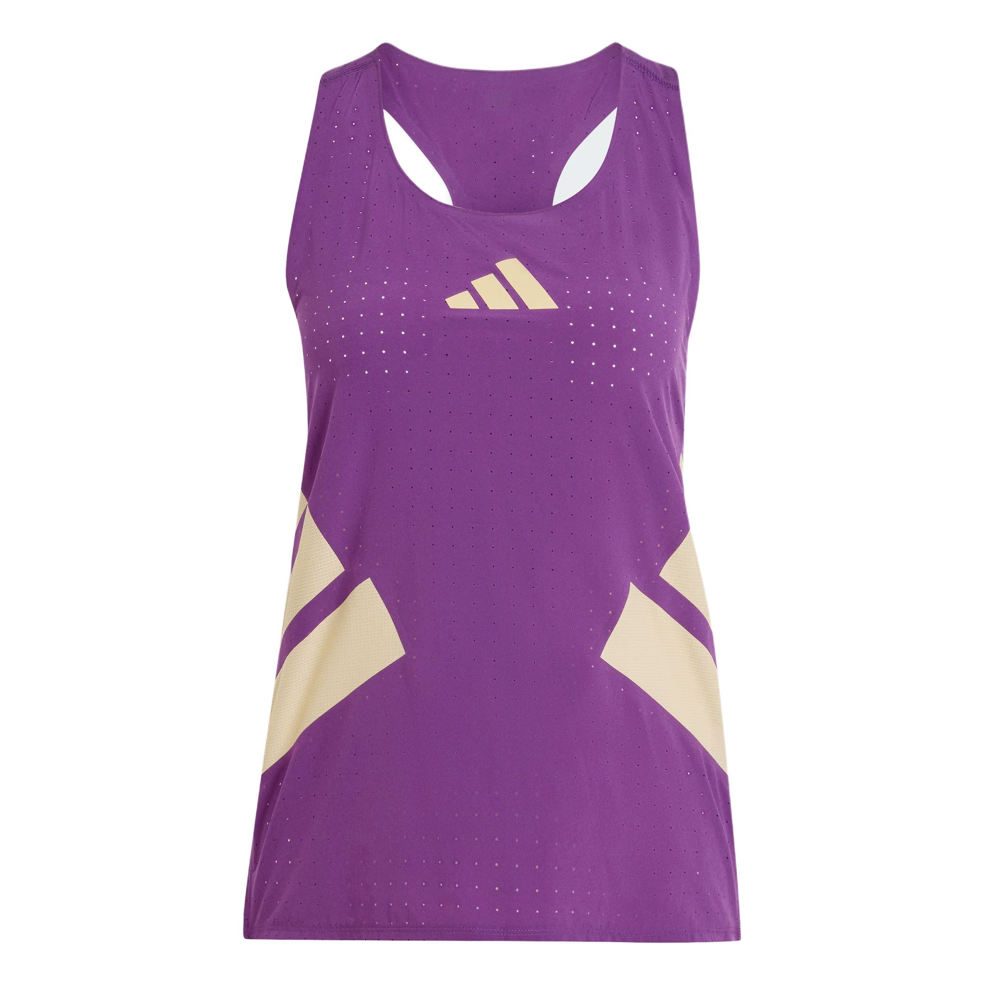 

Adidas Adizero Road To Records Side Split Sports Slim Fit Round Neck Running Vest Women tops KA6122 L