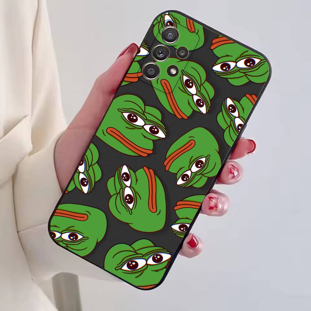 P-Pepe the Frog Funny Phone Case Black Silicone Soft For Samsung S25,S24,S21,S22,S23,S30,Ultra,S20,Plus,Fe,Lite